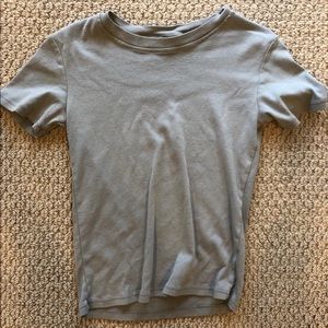 brandy melville grey-green cotton t-shirt